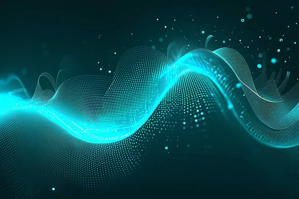 Abstract visualization of data distribution with a highlighted tail region representing synthetic data generation